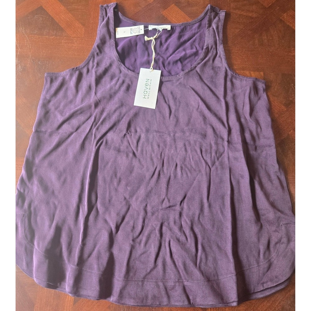 Haven Well Within Womens Purple Scoop Neck Sleeveless Tank Top Size S NWT